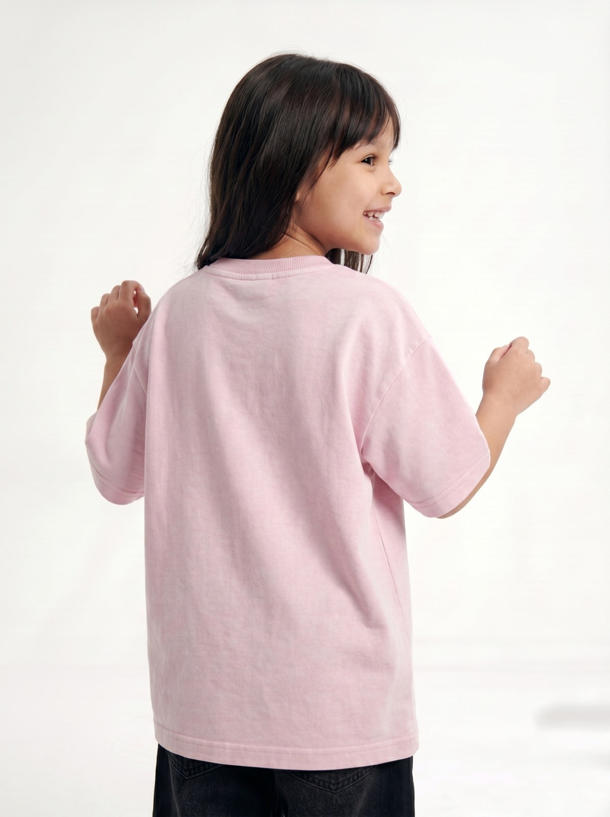 Light Pink Solid T-Shirt Jr