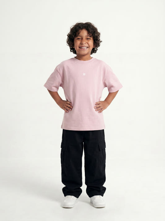 Light Pink Solid T-Shirt Jr