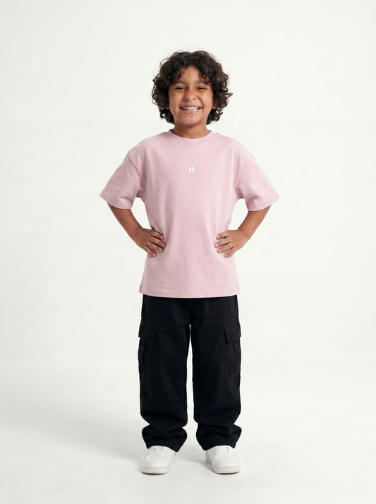 Light Pink Solid T-Shirt Jr
