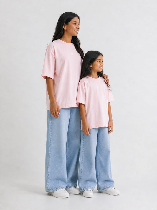 Light Pink Solid T-shirt Pack of 2