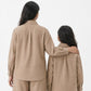Mocha Brown Linen Shirt Set of 2
