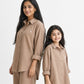 Mocha Brown Linen Shirt Set of 2