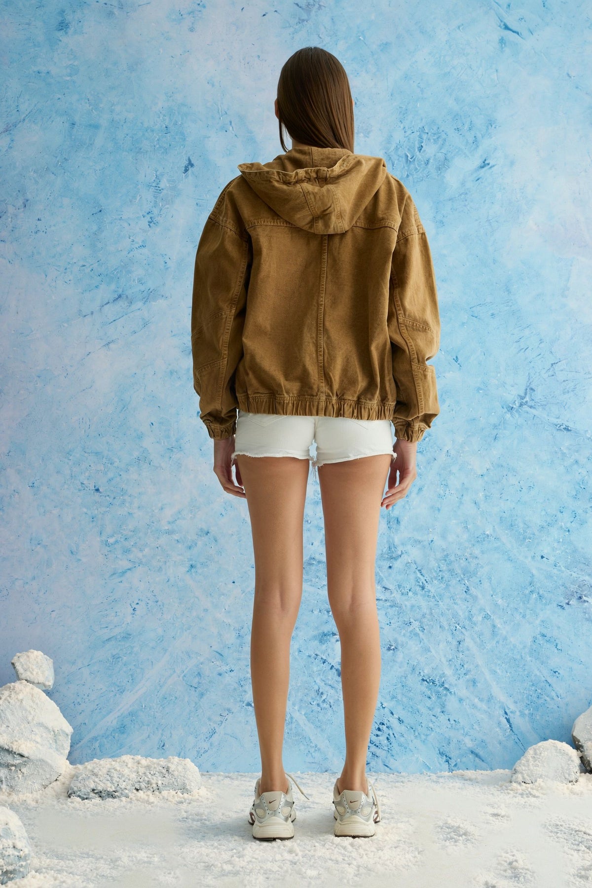 Mocha Brown Denim Hoodie