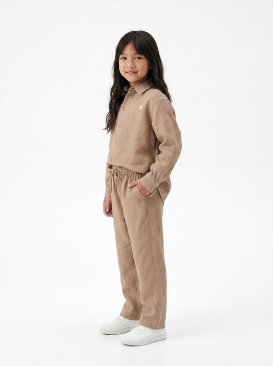 Mocha Brown Linen Set Jr