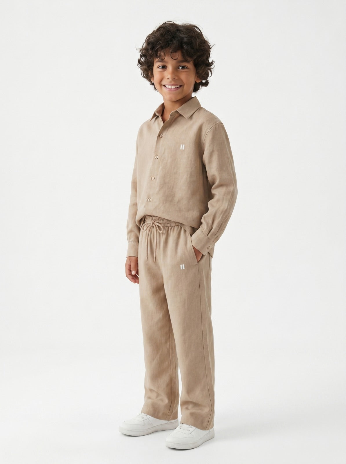 Mocha Brown Linen Set Jr