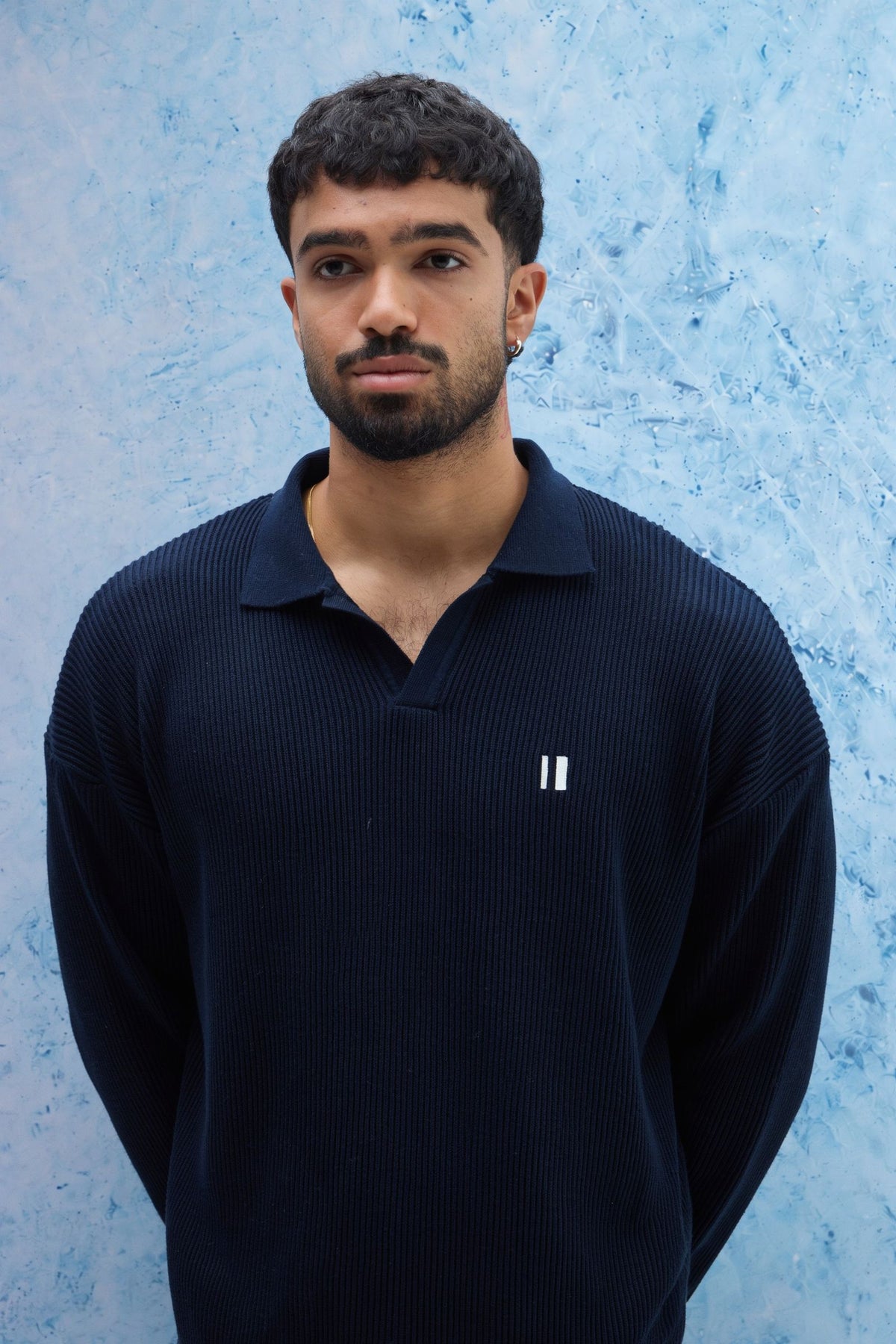 Navy Rib Polo