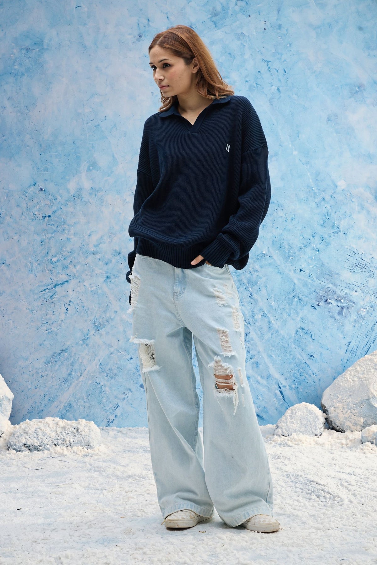 Navy Rib Polo