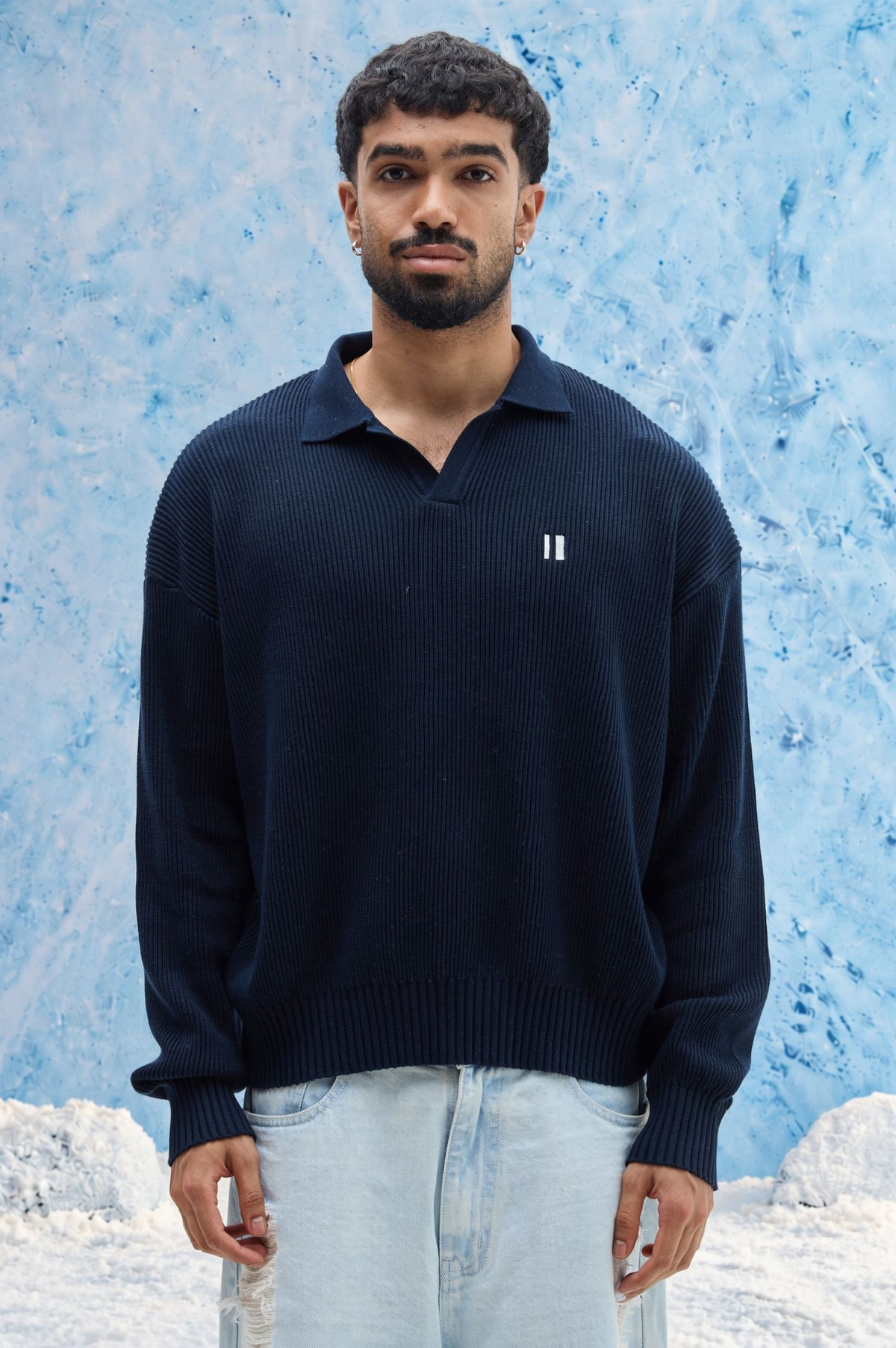 Navy Rib Polo