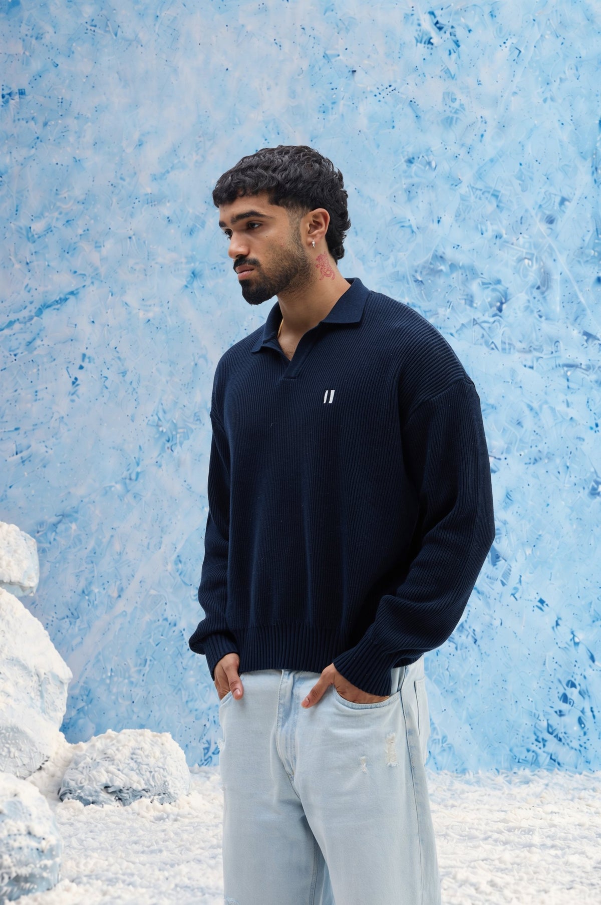 Navy Rib Polo
