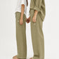 Olive Green Linen Pant Set of 2