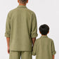 Olive Green Linen Shirt Set of 2