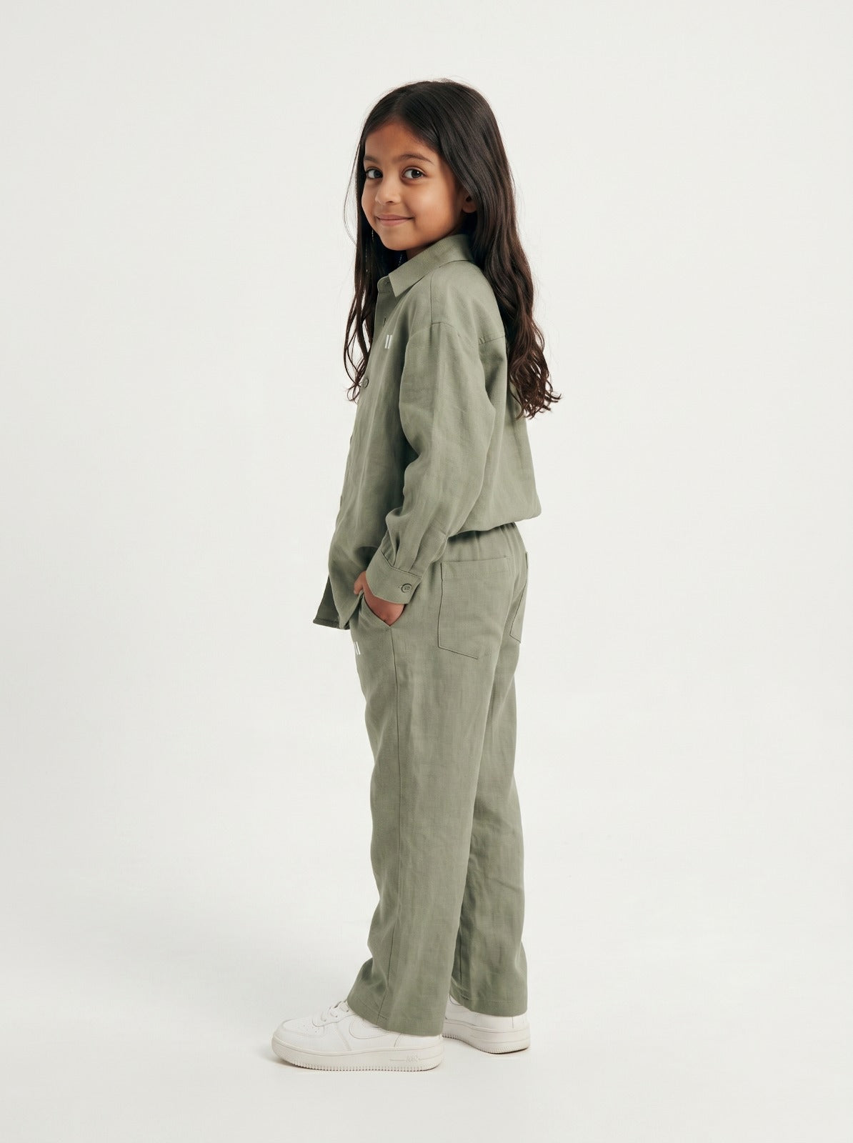 Olive Linen Set Jr
