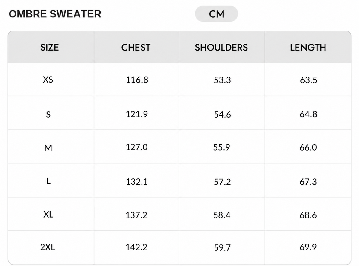 Size chart - CMS