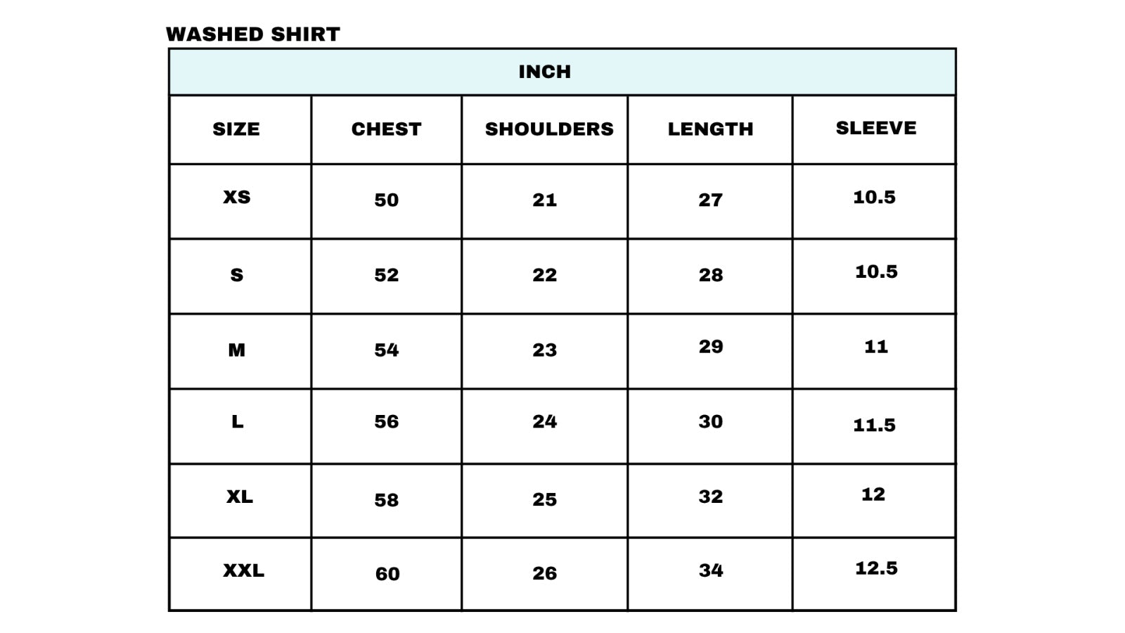 Size chart