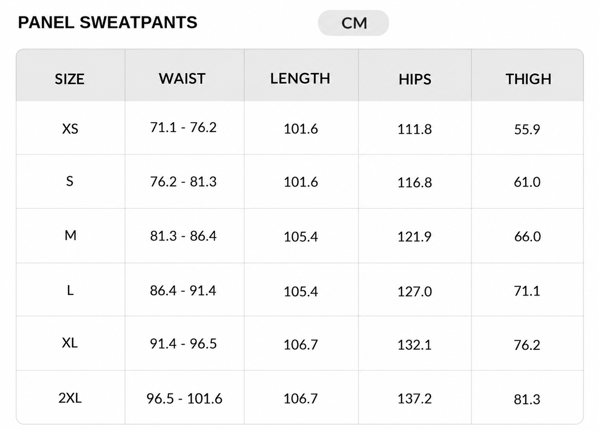 Size chart - CMS