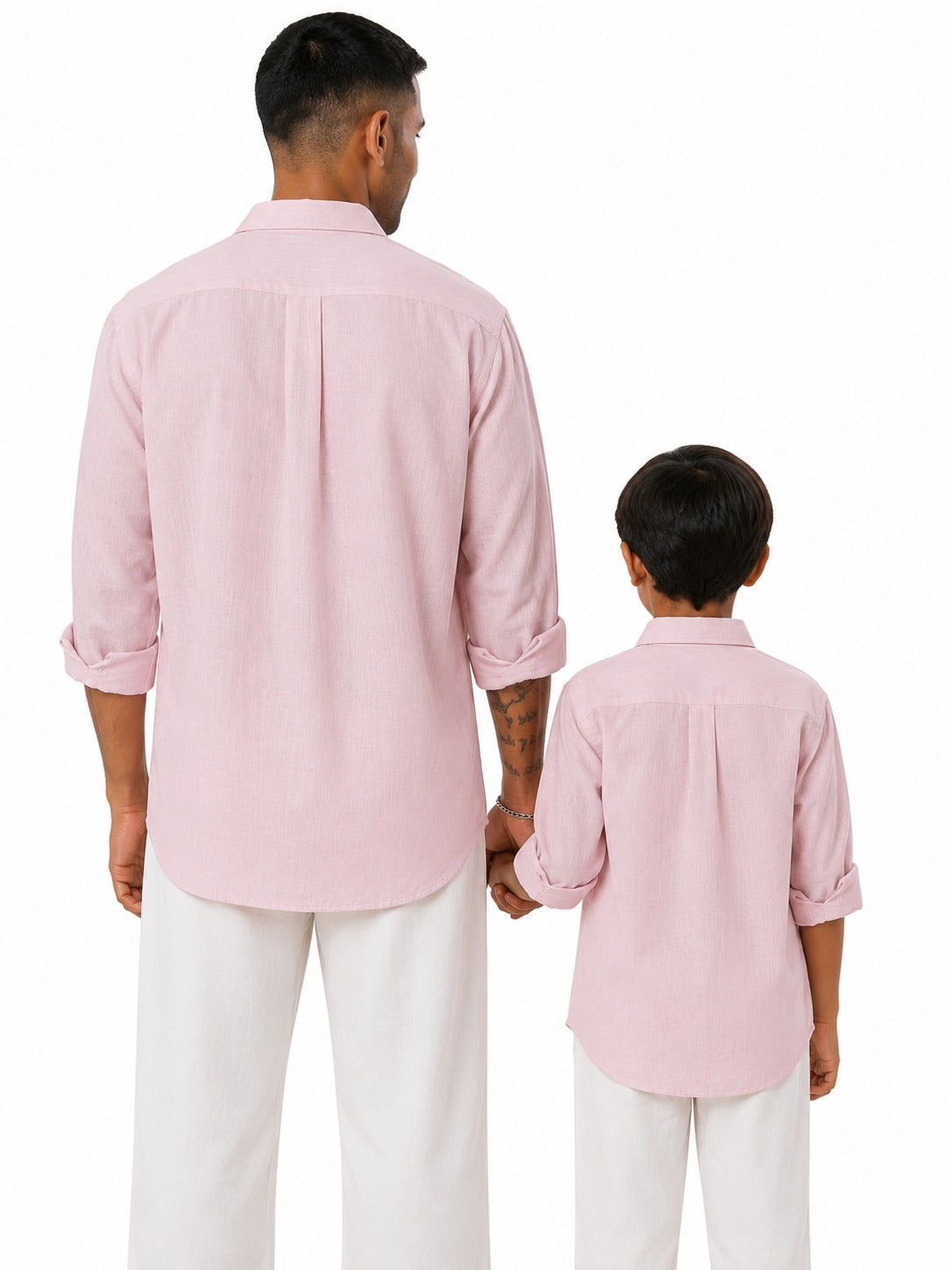 Light Pink Linen Shirt Set of 2