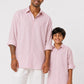 Light Pink Linen Shirt Set of 2