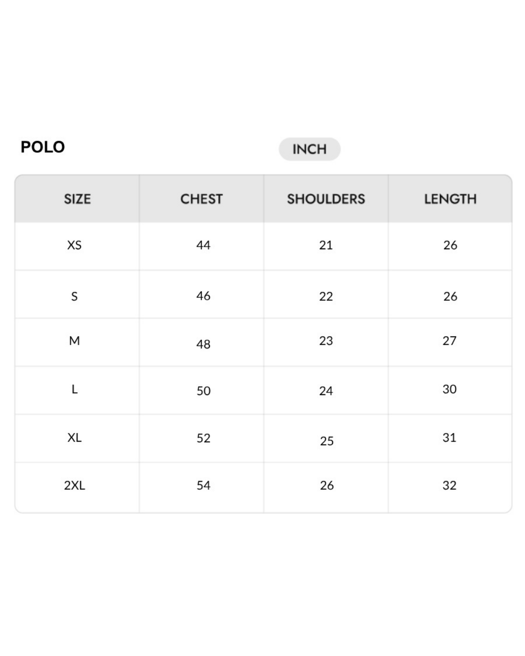 Size chart