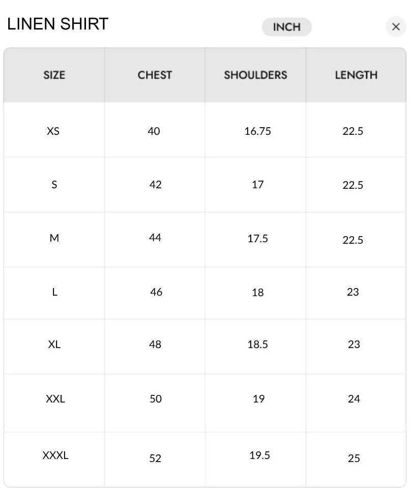 Size chart