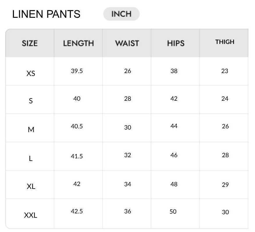 Size chart