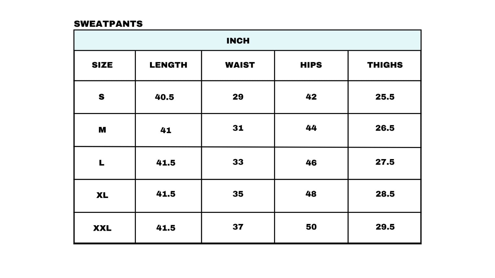 Size chart