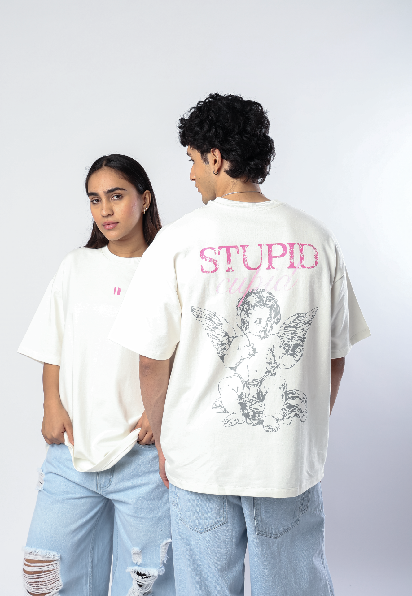 White Stupid Cupid T-shirt