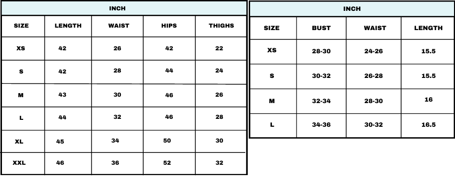 Size chart