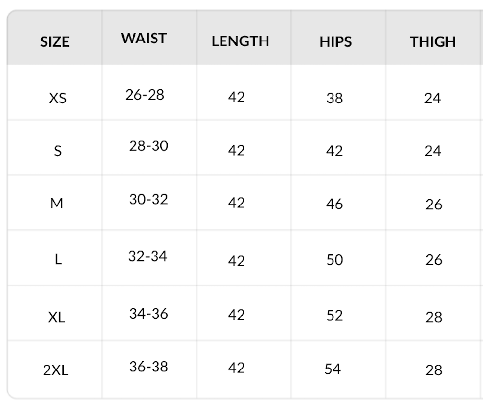 Size chart