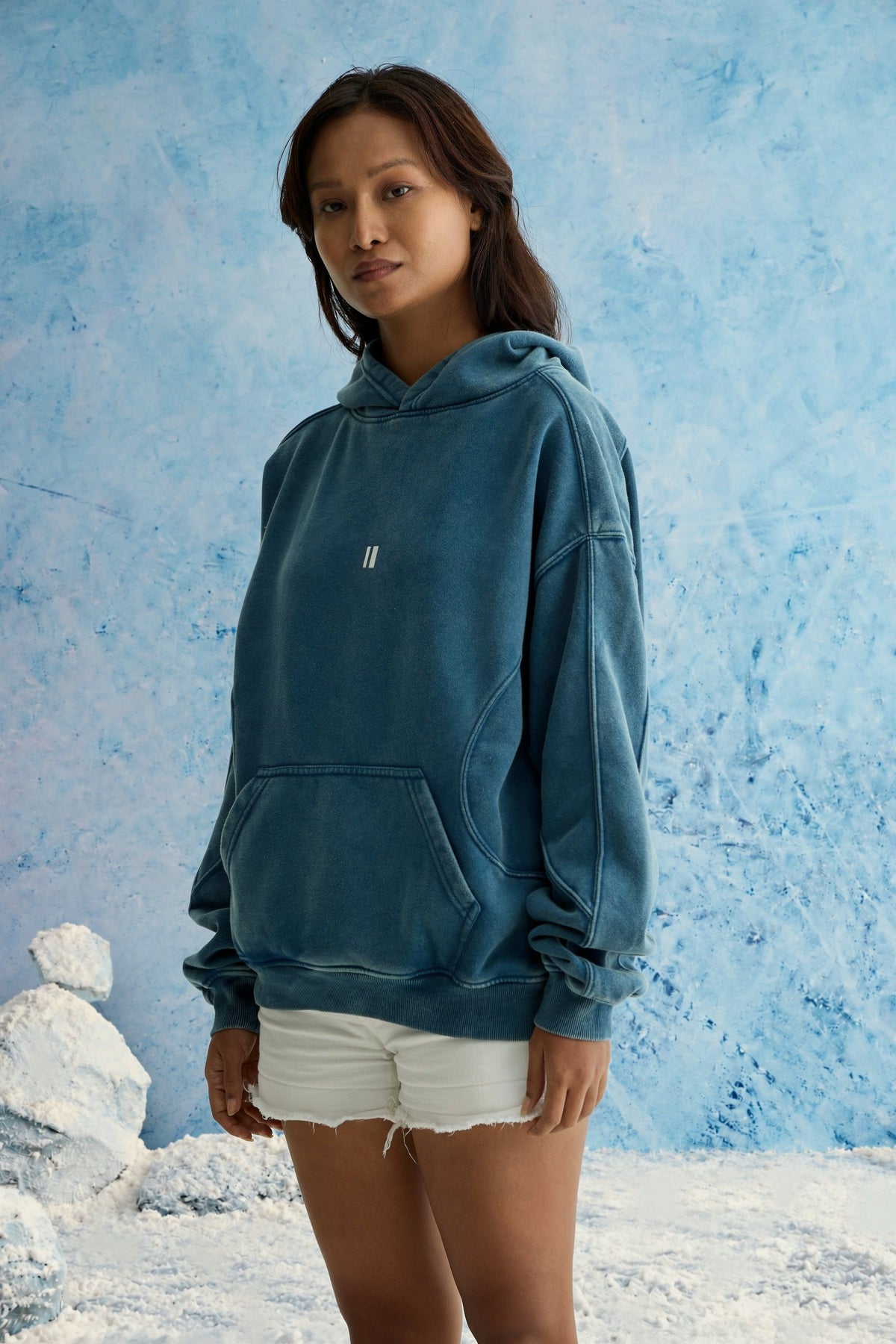 Sea Blue Washed Hoodie