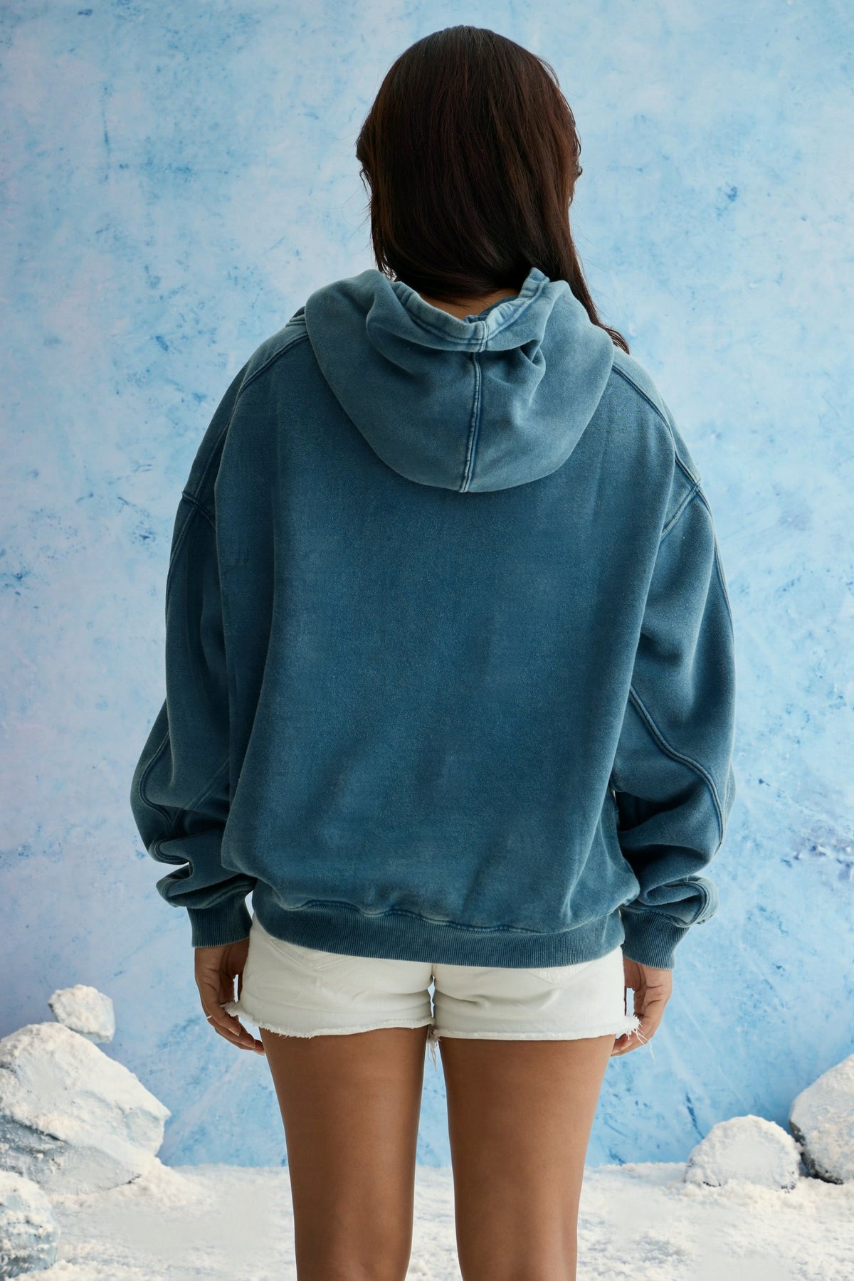 Sea Blue Washed Hoodie