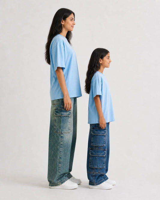 Stone Wash Denim Cargo Pack of 2