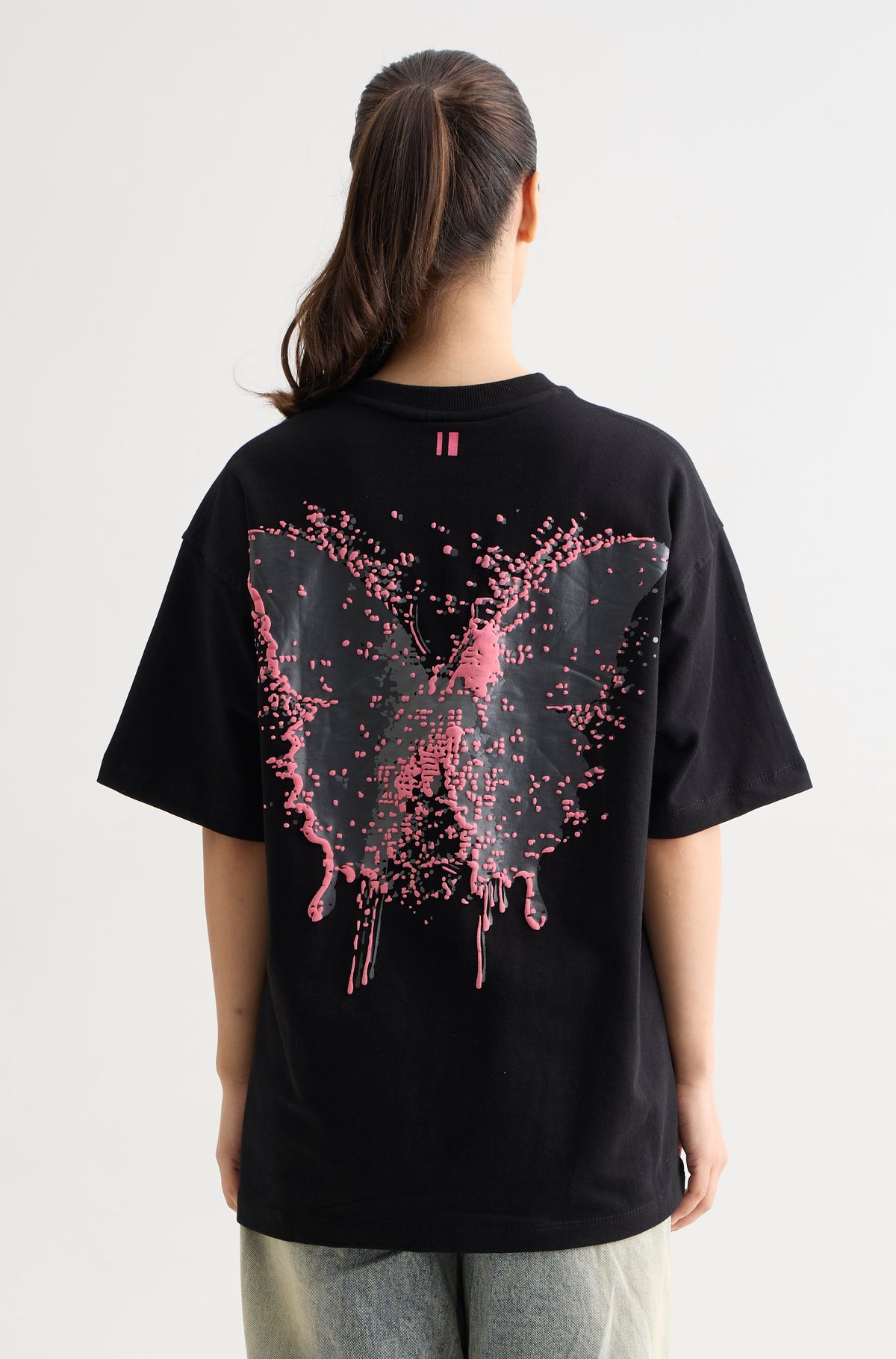 BLACK METAMORPHED BUTTERFLY T-SHIRT