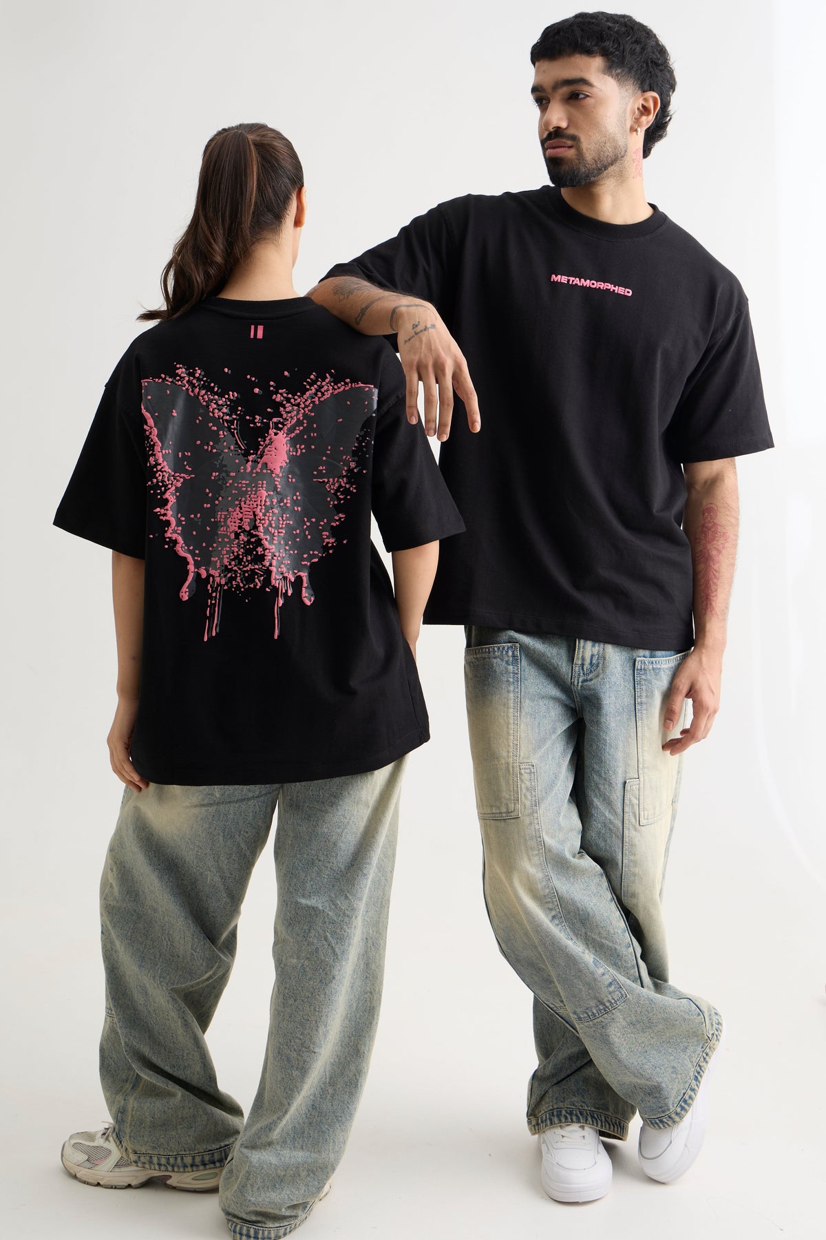 BLACK METAMORPHED BUTTERFLY T-SHIRT