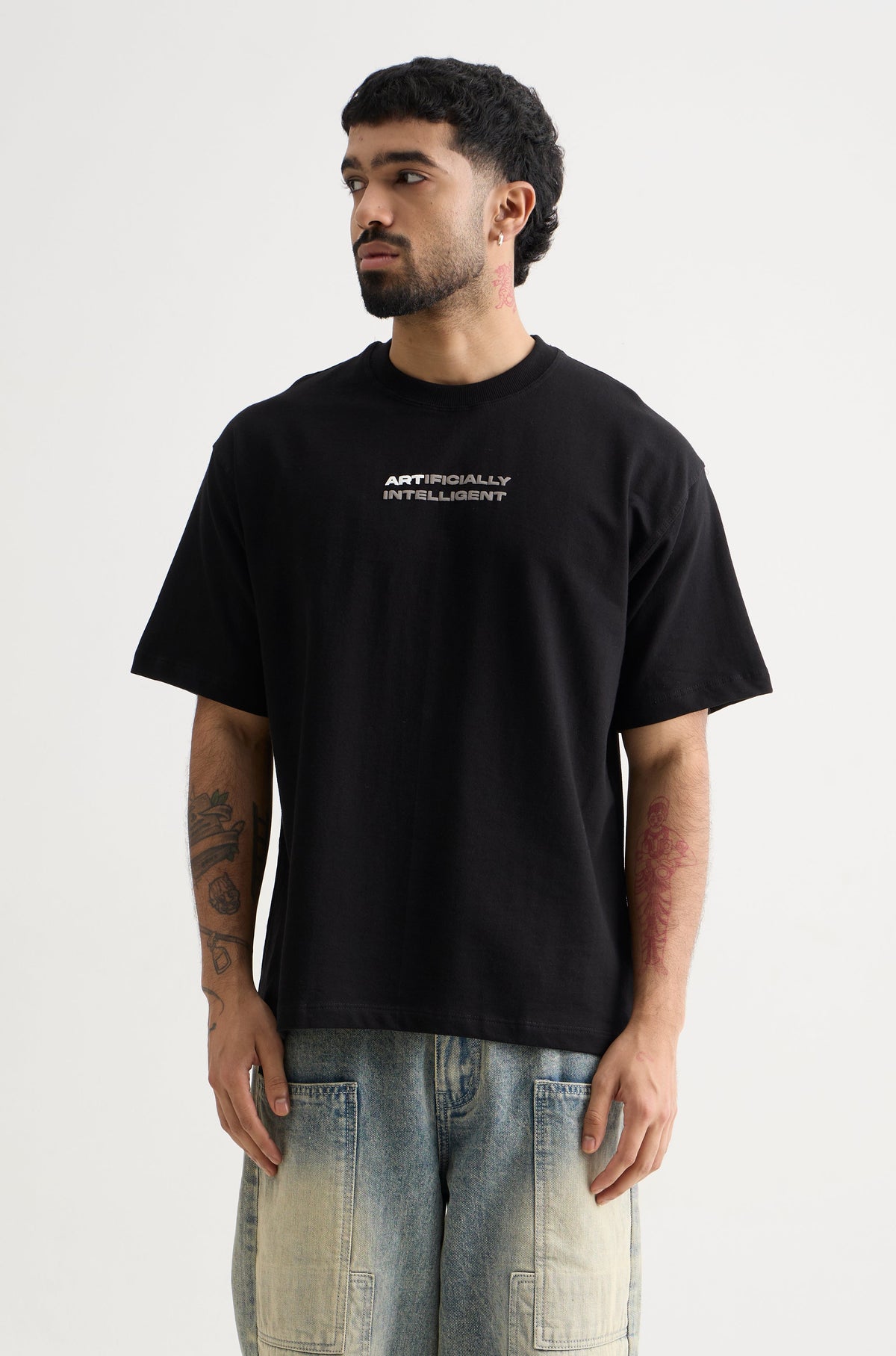 BLACK ARTIFICIALLY INTELLIGENT T-SHIRT