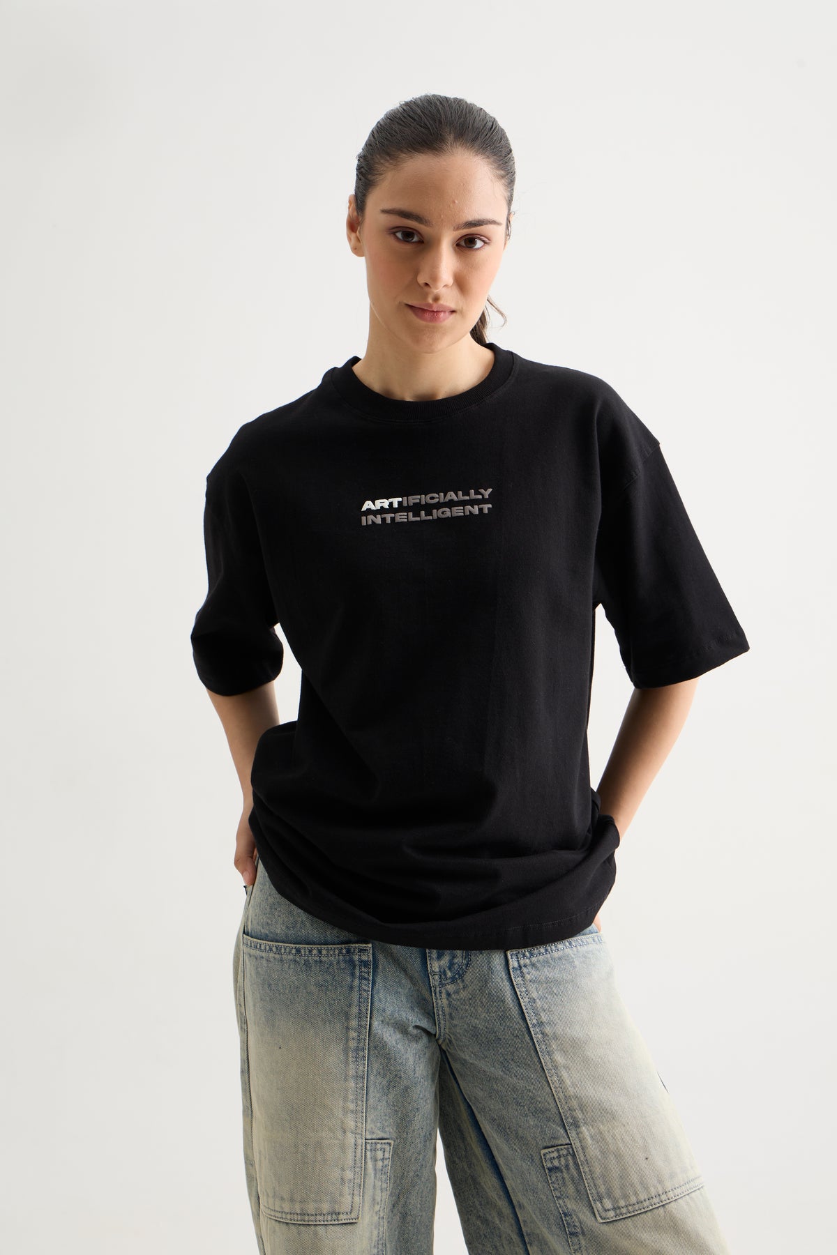 BLACK ARTIFICIALLY INTELLIGENT T-SHIRT