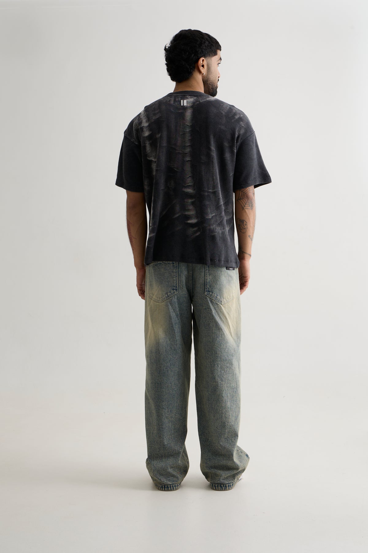 CHARCOAL WASH WAFFLE T-SHIRT