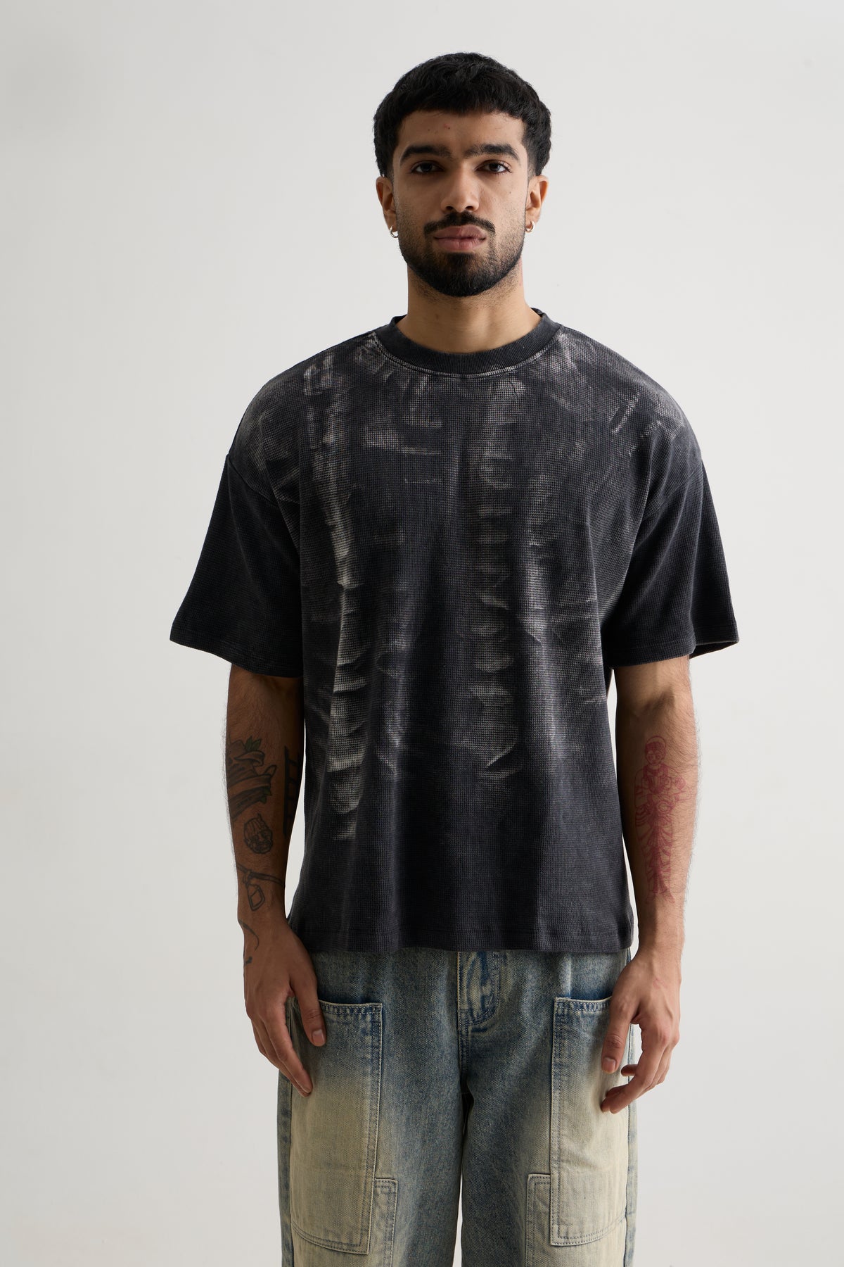CHARCOAL WASH WAFFLE T-SHIRT