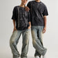 CHARCOAL WASH WAFFLE T-SHIRT