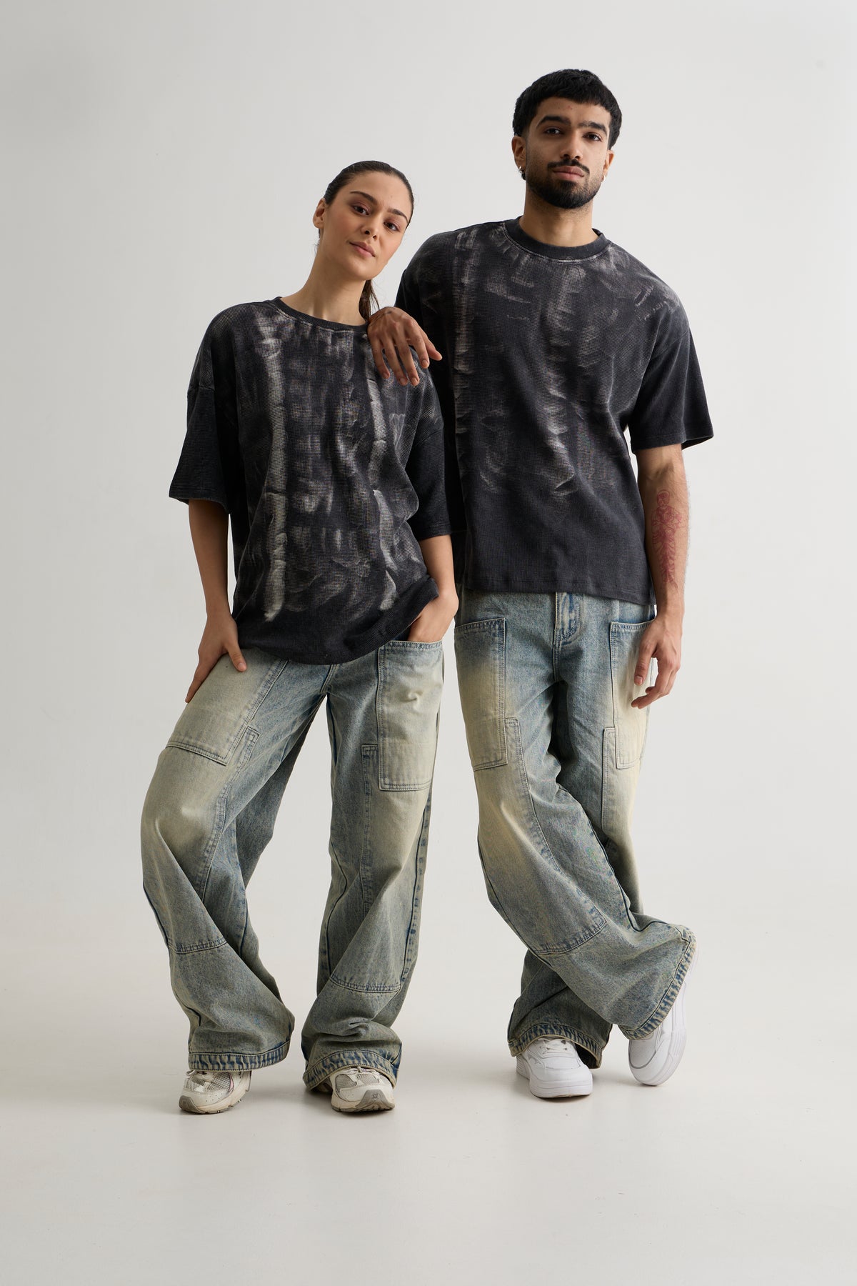 CHARCOAL WASH WAFFLE T-SHIRT