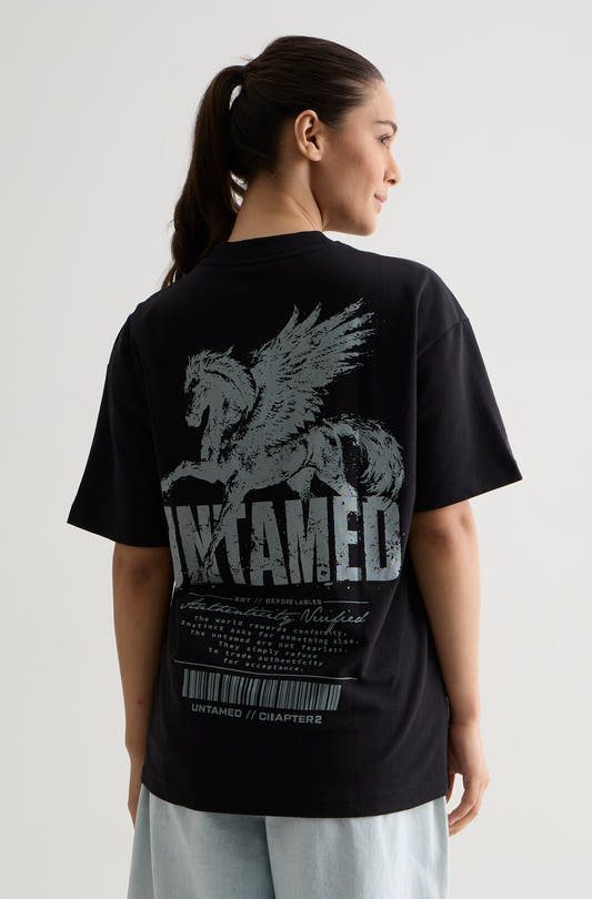 BLACK UNTAMED T-SHIRT