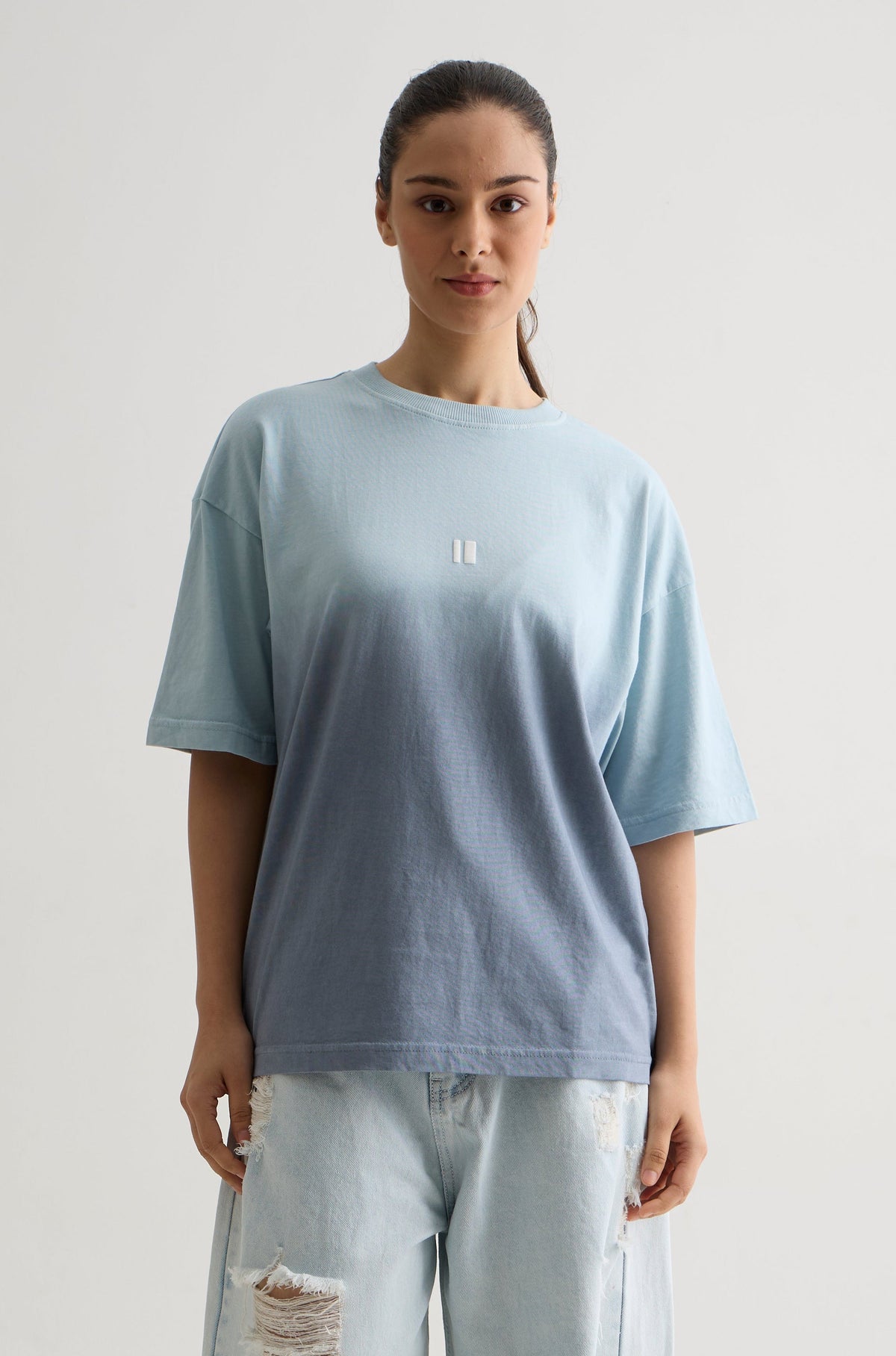 BLUE OMBRE WASH T-SHIRT