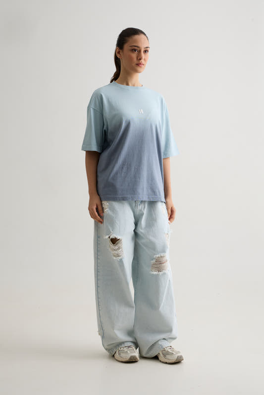 BLUE OMBRE WASH T-SHIRT