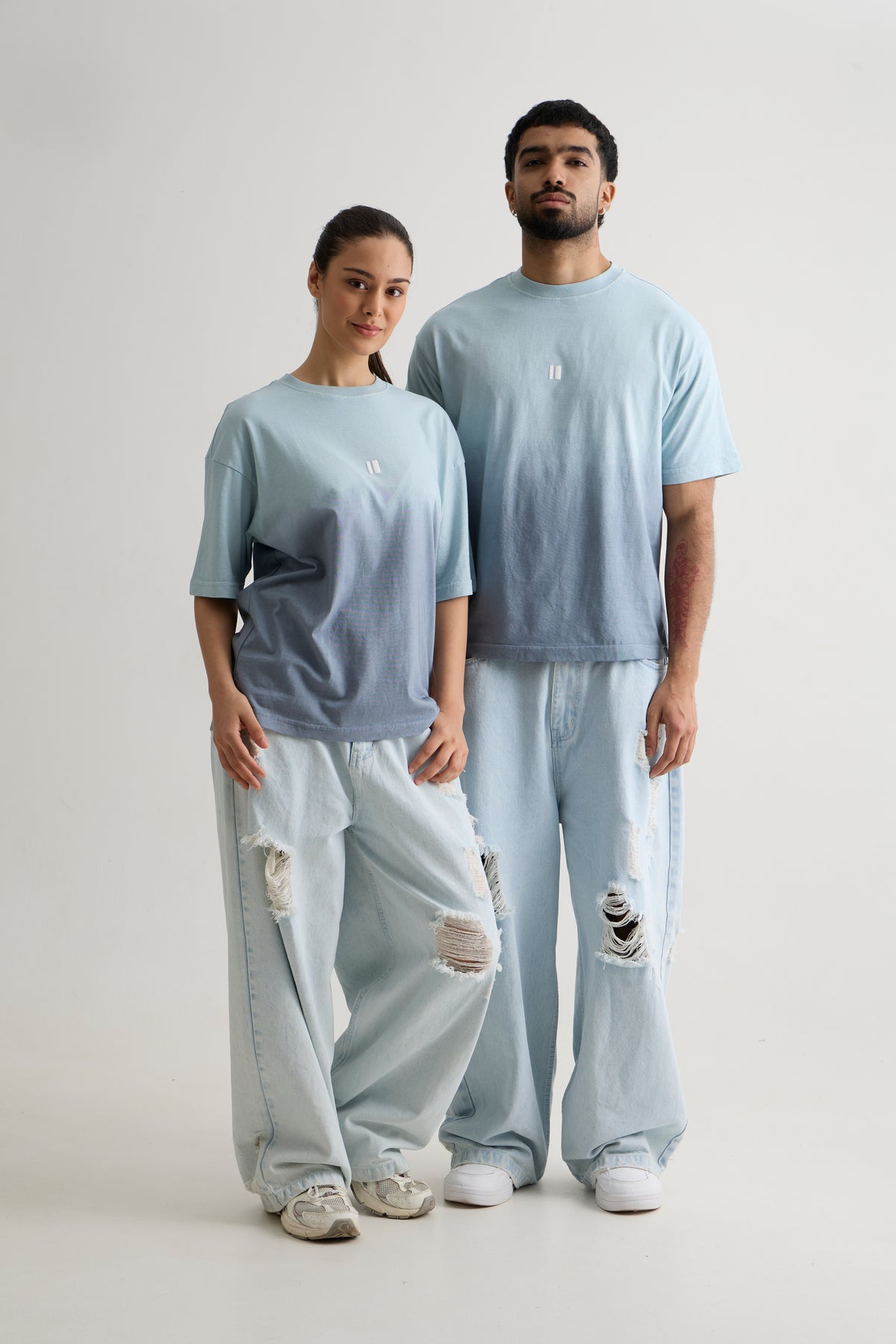 BLUE OMBRE WASH T-SHIRT