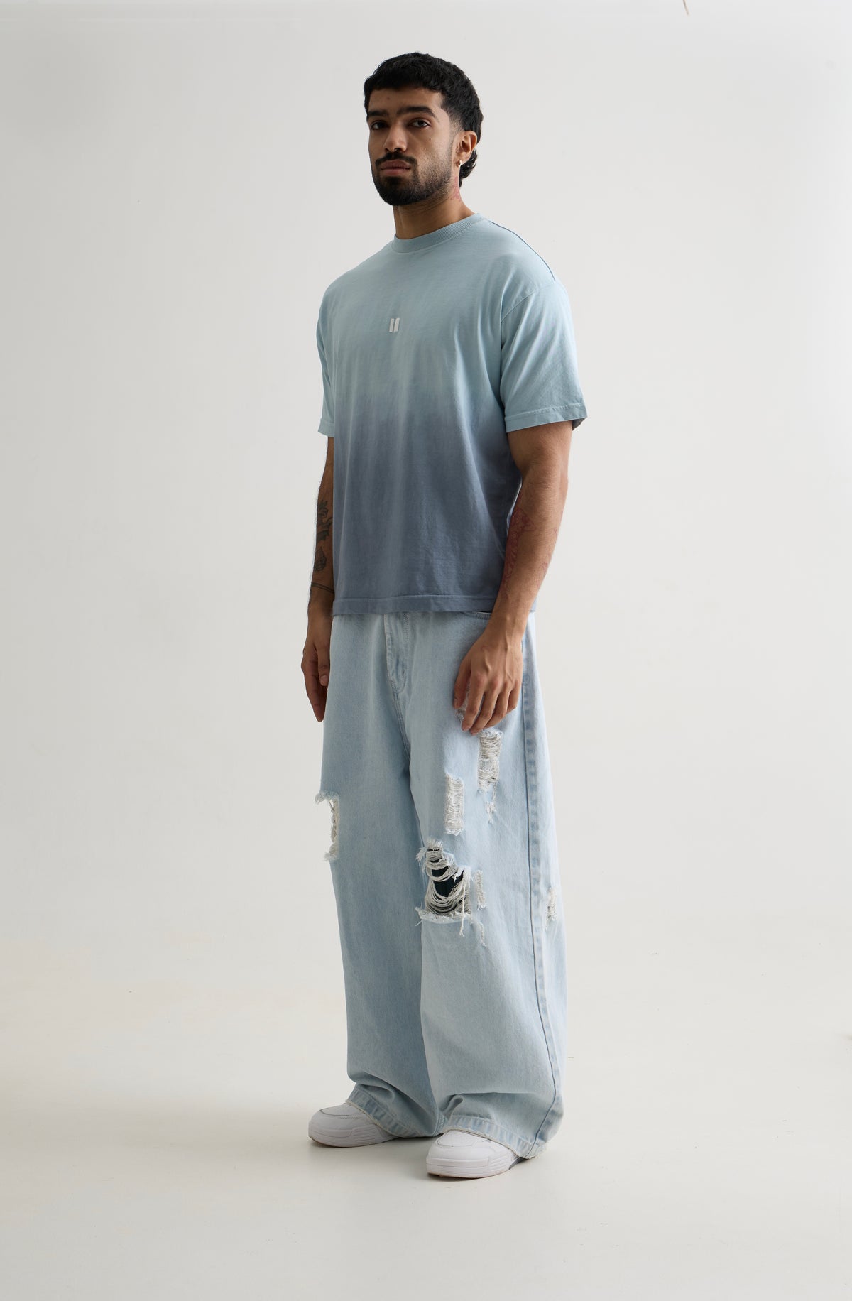 BLUE OMBRE WASH T-SHIRT