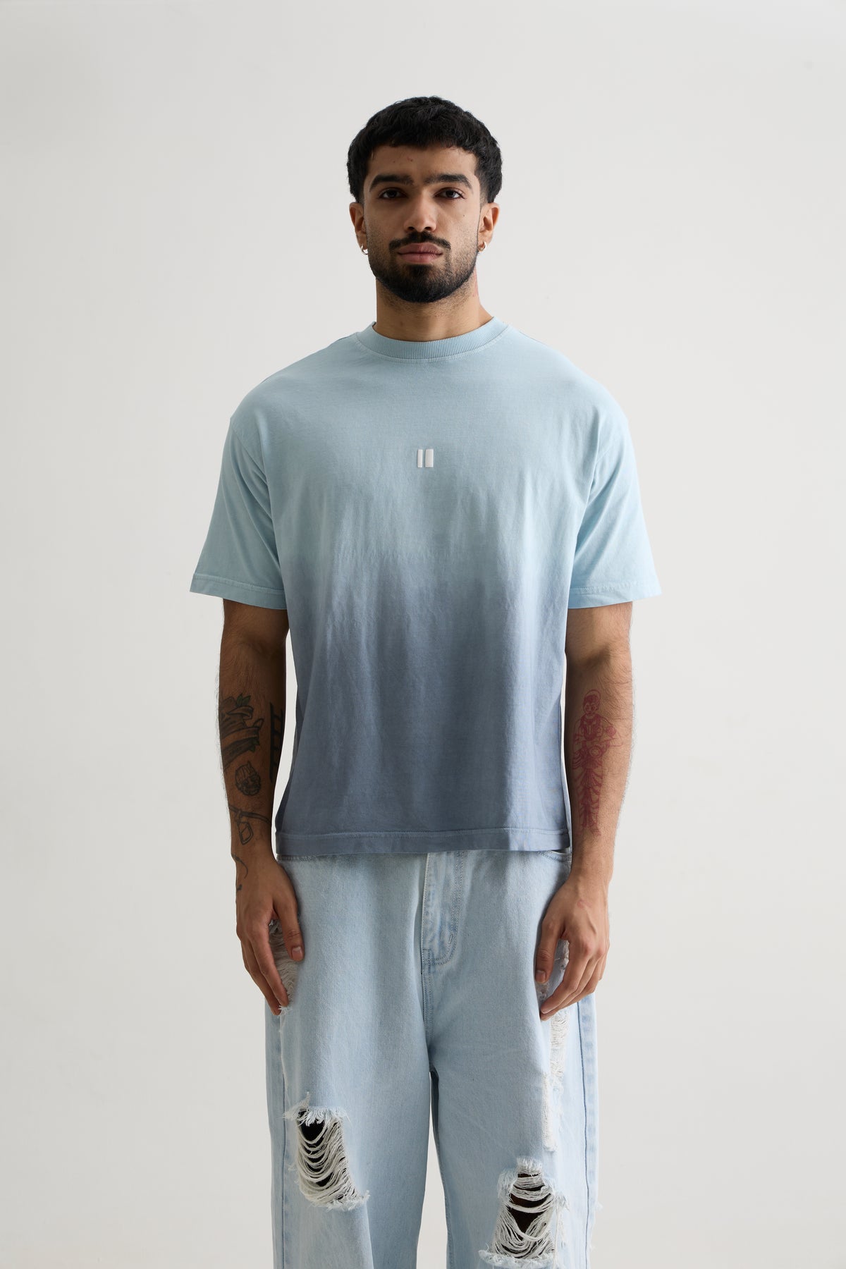 BLUE OMBRE WASH T-SHIRT