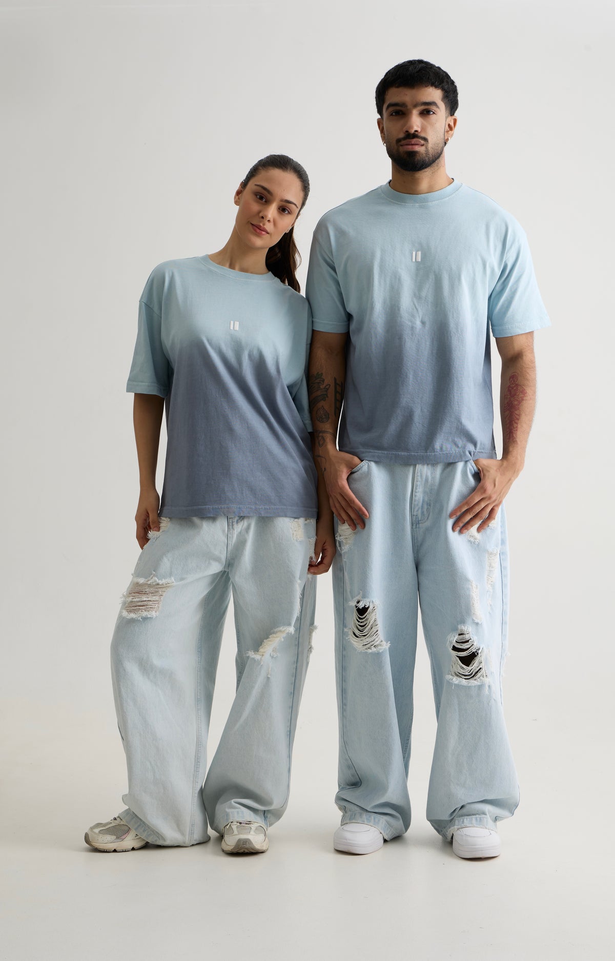 BLUE OMBRE WASH T-SHIRT