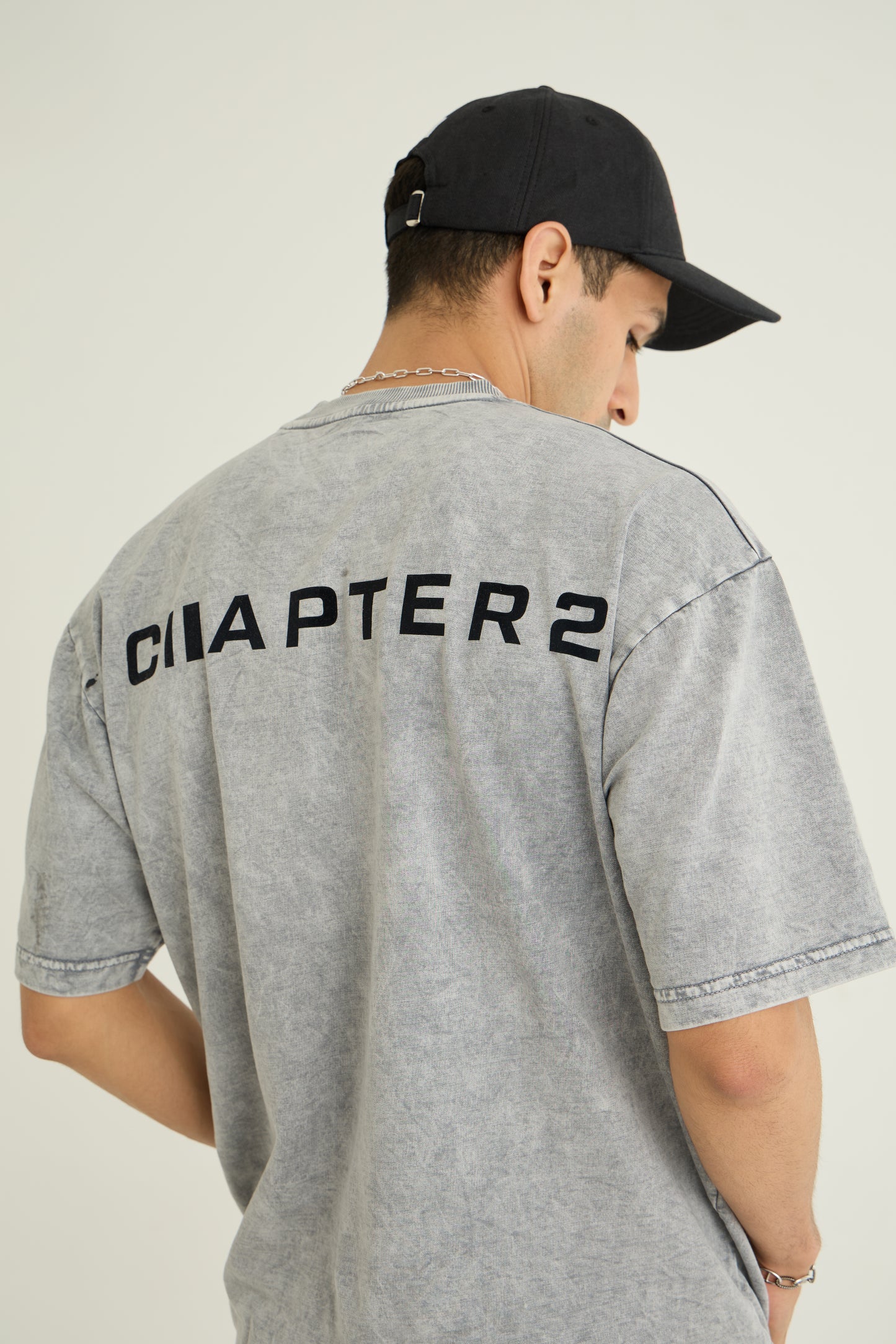 Flock Washed Light Grey Tshirt