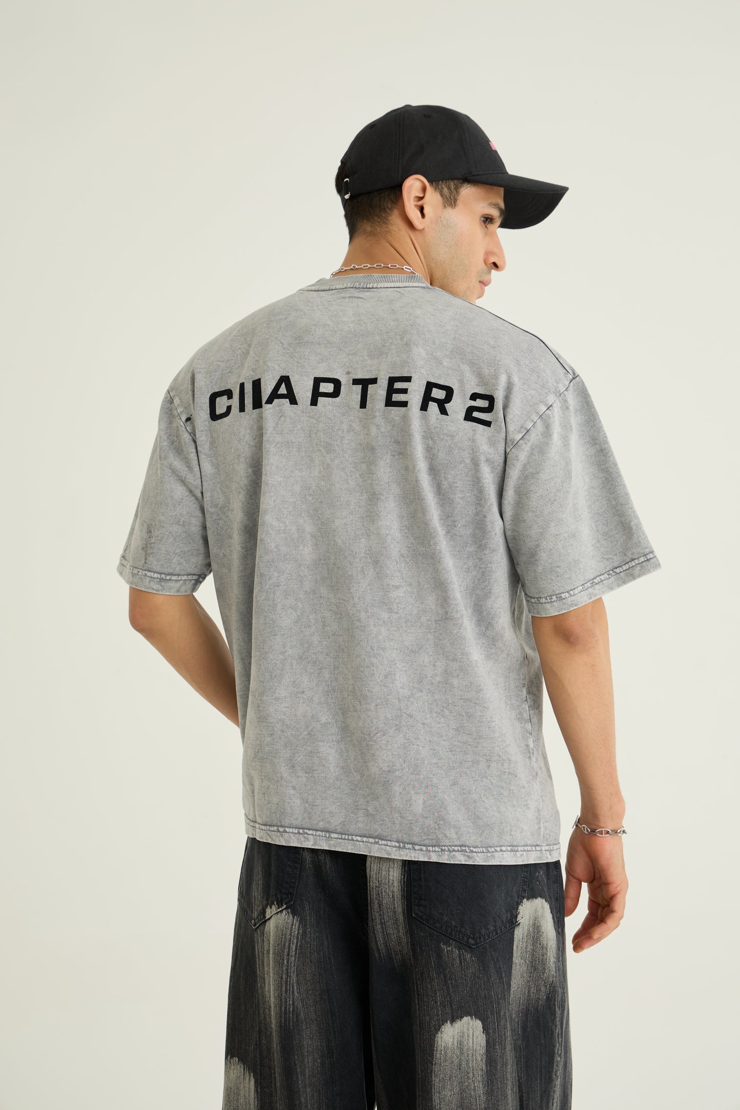 Flock Washed Light Grey Tshirt