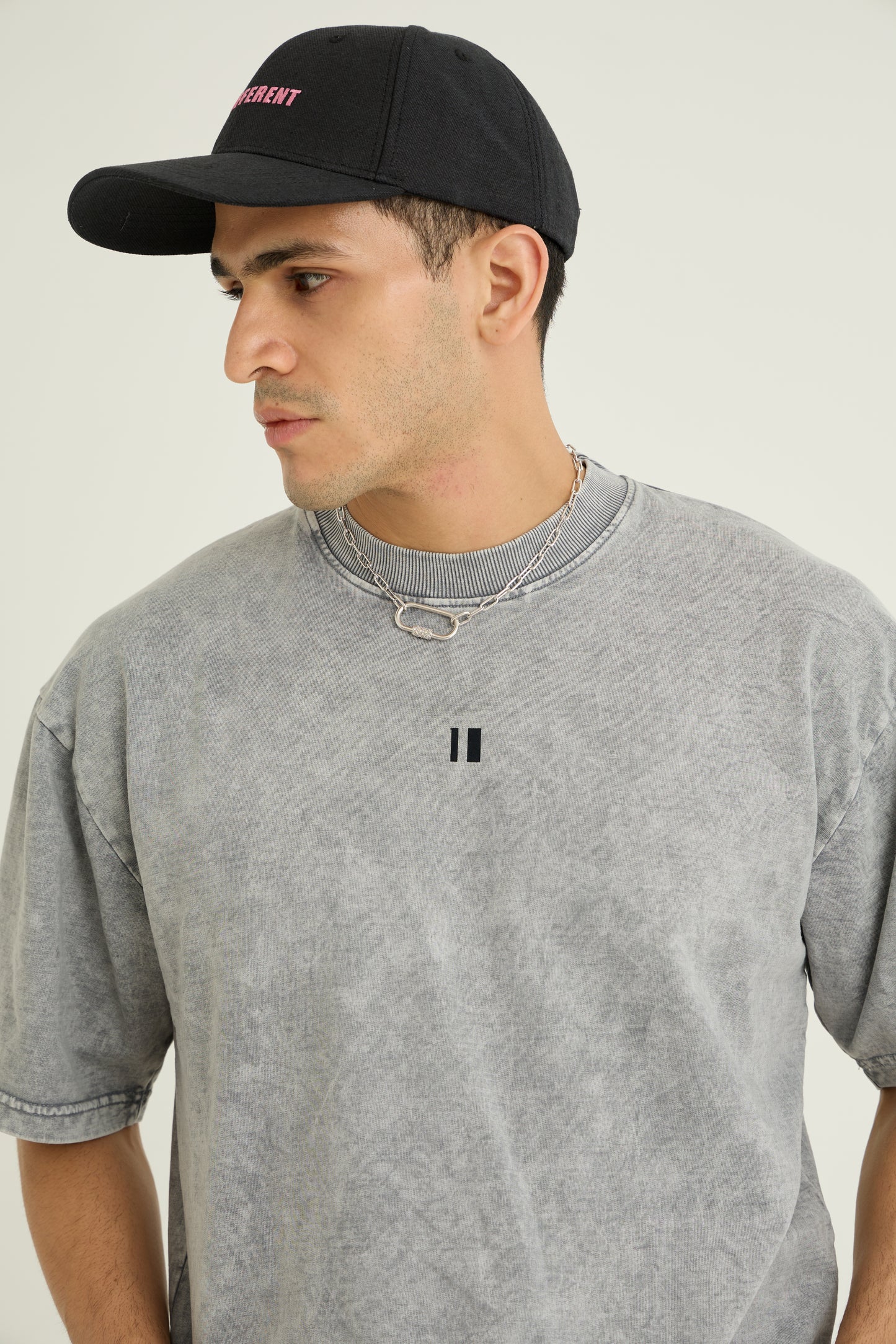 Flock Washed Light Grey Tshirt