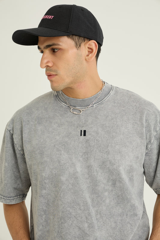 Flock Washed Light Grey Tshirt